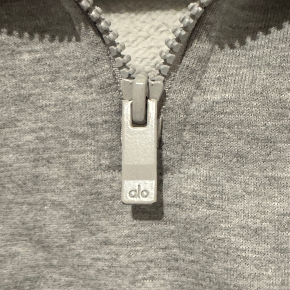ALO Gray Quarter-Zip Cropped Sweatshirt - Picture 3 of 5